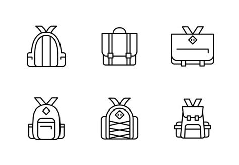 School bag icons by Puckung graphic design factory | Factory design, Graphic design, School bags
