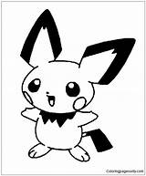 Pichu Pokemon Coloring Pages At GetColoringscom  Free Printable sketch template
