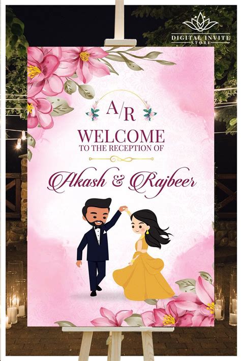 Indian Couple Reception Signsindian Reception Decor Signs - Etsy | Wedding welcome board ...