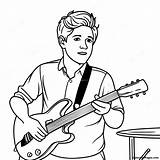 Niall Horan Playing In The Band Coloring Page  Pagescom sketch template