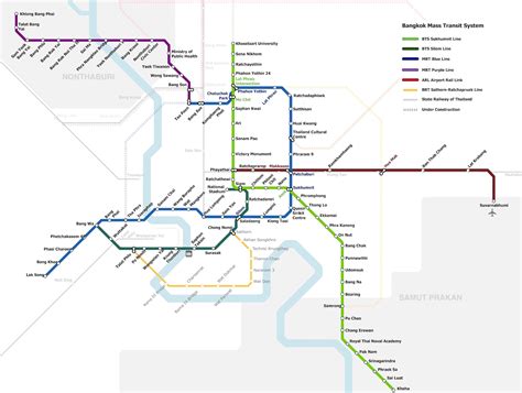 Collectibles Bangkok Thailand ARL Airport Rail Link Metro Transit Map Subway MRT BTS ...