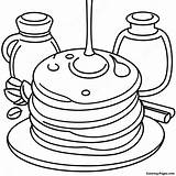 Pancakes With Maple Syrup Coloring Page  Pagescom sketch template