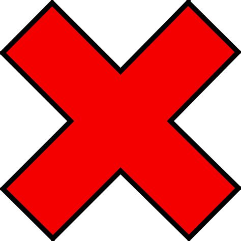 Download Red Cross Clipart Wrong Answer - Red Cross Clipart PNG Image with No Background ...