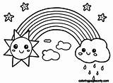 Rainbow Coloring Sheet Printable  Pages sketch template