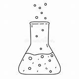 Flask With Chemical Liquid In Hand Drawn Doodle Style Coloring Book  sketch template
