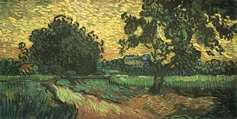 Gogh, Vincent Willem van - Landscape with Castle Auvers at sunset-12 Inch By 18 Inch Laminated ...