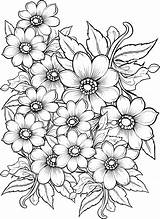 Flower Kids And Adult Coloring Page Spring Summer Doodle Elements  sketch template