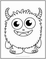 Furry Monster Coloring Page  Print It Free sketch template