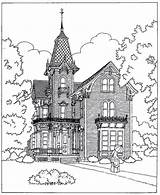 Victorian House Coloring Page Pages sketch template