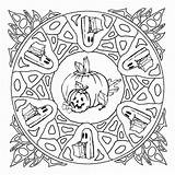 Halloween Mandala Coloring Page sketch template