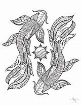 Koi Fish Coloring Pages sketch template