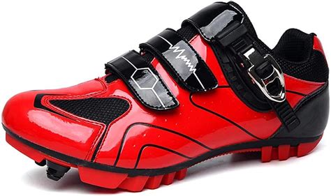 VIPBQO Cleats Men's Cycling Shoes Mountain Bike Shoes Size 37-46 Red ...