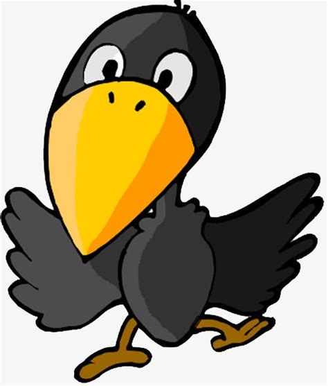 Cute Cartoon Raven + PNG Images, Cute Clipart, Cartoon Clipart, Crow PNG Transparent Background ...