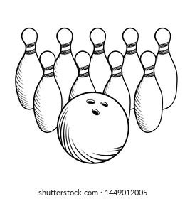 Ten Pin Bowling Retro Clipart Vector Stock Vector (Royalty Free) 1449012005 | Shutterstock