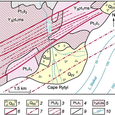 Simplified fragment of the geological map of a scale of 1:200,000 ...