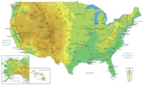 Map Of The United States Physical - Lynda Ronalda