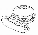 Cheeseburger Coloring Page sketch template