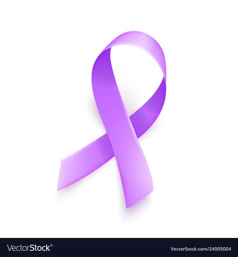 Realistic purple ribbon symbol of world epilepsy Vector Image