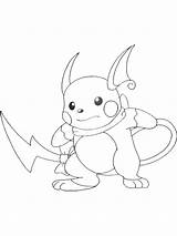 Raichu Pokemon Coloring Cute Pages Pikachu Drawing Color Drawings  sketch template
