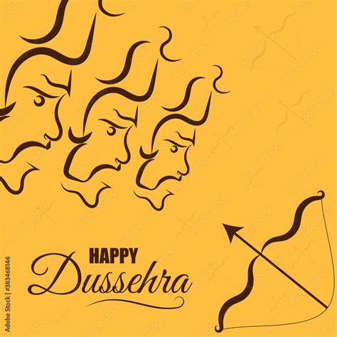 Happy Dussehra, Ravana poster, festival banner, vector illustration ...