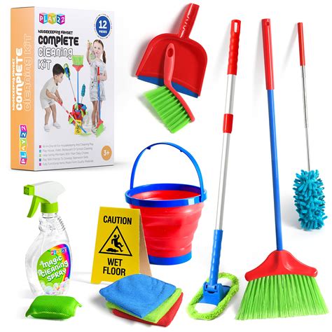 Buy Play22Kids Cleaning Set 12 Piece - Toy Cleaning Set Includes Broom ...