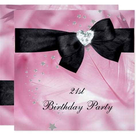 Create your own Invitation | Zazzle.com | Birthday party 21, Black white invitation, Pink ...