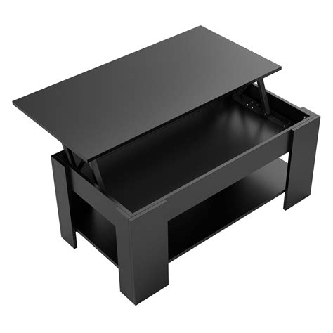 Lift Top Coffee Table w Hidden Compartment Storage Shelf Living Room Black | eBay