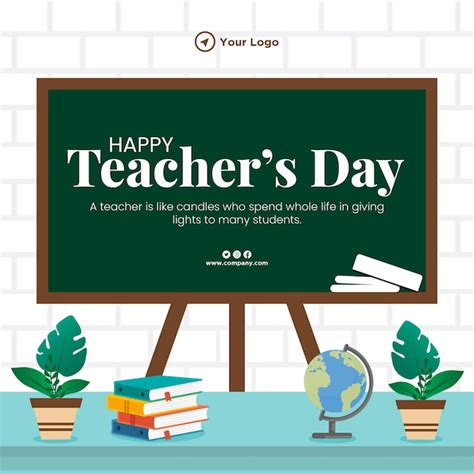 Premium Vector | Creative happy teacher's day banner design template