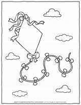 Coloring Pages Kite sketch template