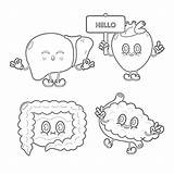 Cute Human Organs Coloring Page  Pages Mimi Panda sketch template