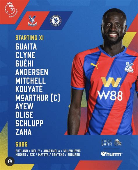 Team lineup vs Chelsea : r/crystalpalace