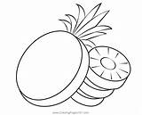 Delicious Pineapple Coloring Page For Kids  Free Printable sketch template