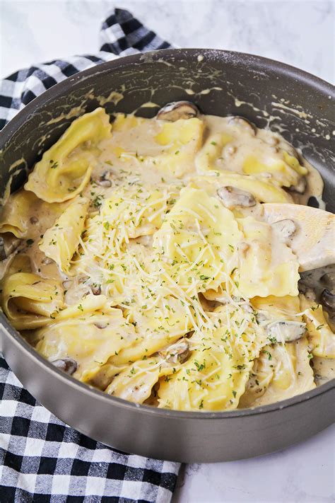 Ravioli with Mushroom Cream Sauce - The Baker Upstairs