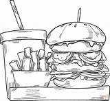 Hamburger Set Coloring Page  Free Printable Pages Home sketch template