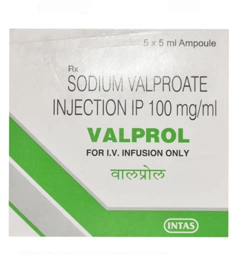 Valprol Sodium Valproate injection 100mg, 5 X 5ml Ampoule at best price ...