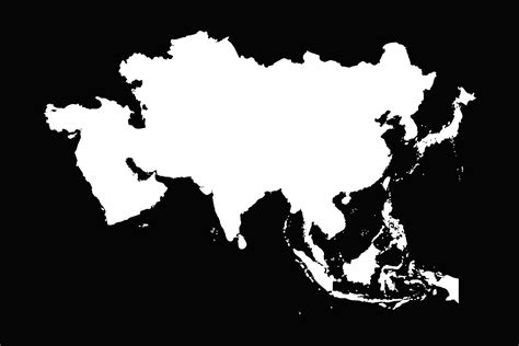 Simple Asia Map Isolated on Black Background 25844815 Vector Art at ...