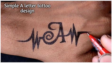 How to make small and temporary A letter tattoo design with some easy ...