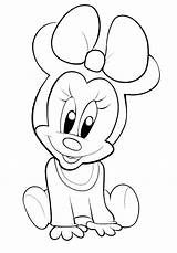 Baby Minnie Mouse Sitting coloring Page  Download Print Or Color sketch template