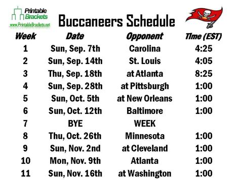 Tampa Bay Buccaneers 2024 Football Schedule - Catlee Alvinia