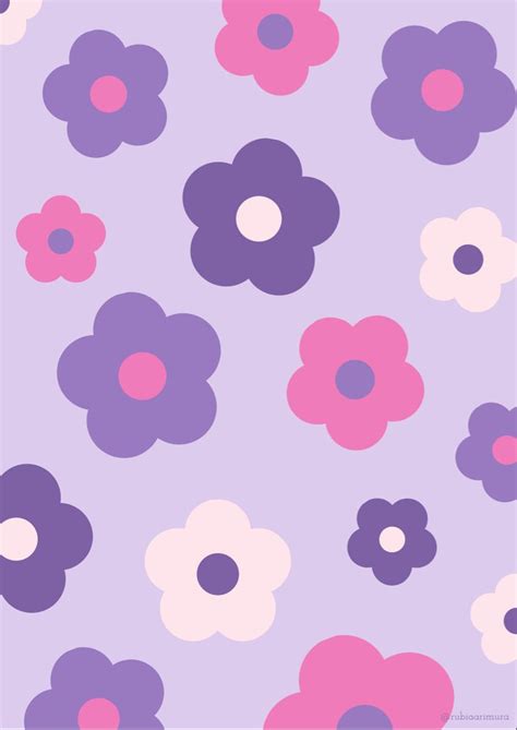 Purple flowers wallpaper poster – Artofit