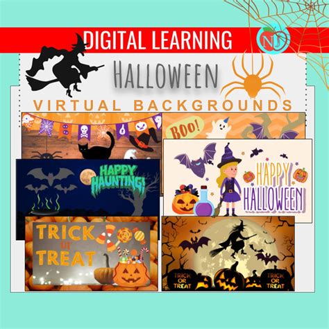 Halloween Virtual Backgrounds 15 HALLOWEEN THEME BACKGROUDS - Etsy