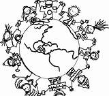 Around The World Kids Coloring Pages sketch template