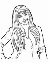 Hannah Montana Is Smiling Coloring Page  Free Printable Pages sketch template