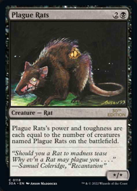 Plague Rats · 30th Anniversary Edition (30A) #118 · Scryfall Magic: The Gathering Search