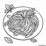 Spaghetti With Fresh Basil Coloring Page  Pagescom sketch template