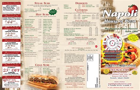 Menu - Napoli Pizza Hanover