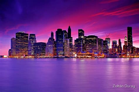 "New York City Manhattan Skyline at Night" by Zoltán Duray | Redbubble