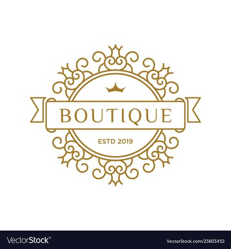Boutique luxury logo design inspiration in gold Vector Image