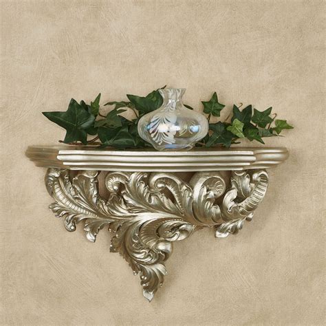 Joliette Scroll Wall Shelf Platinum One Size - Walmart.com