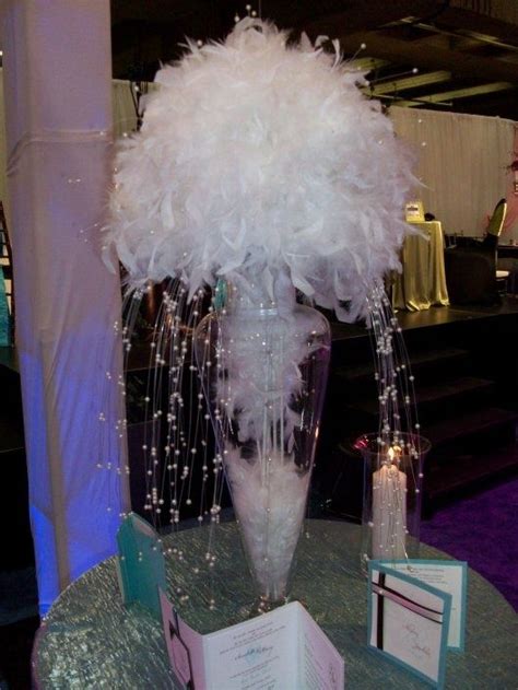 Beautiful boa centerpiece | Wedding | Pinterest | Feather centerpieces, Centerpieces, Wedding ...